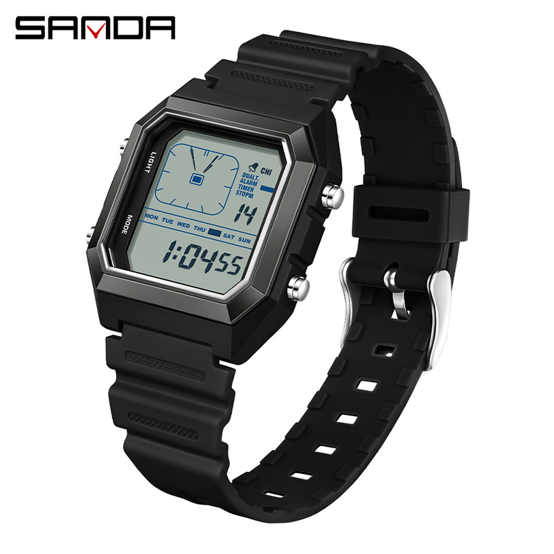 Digital Timer Countdown - SANDA 6307 Nowy Męski Cyfrowy Wielofunkcyjny