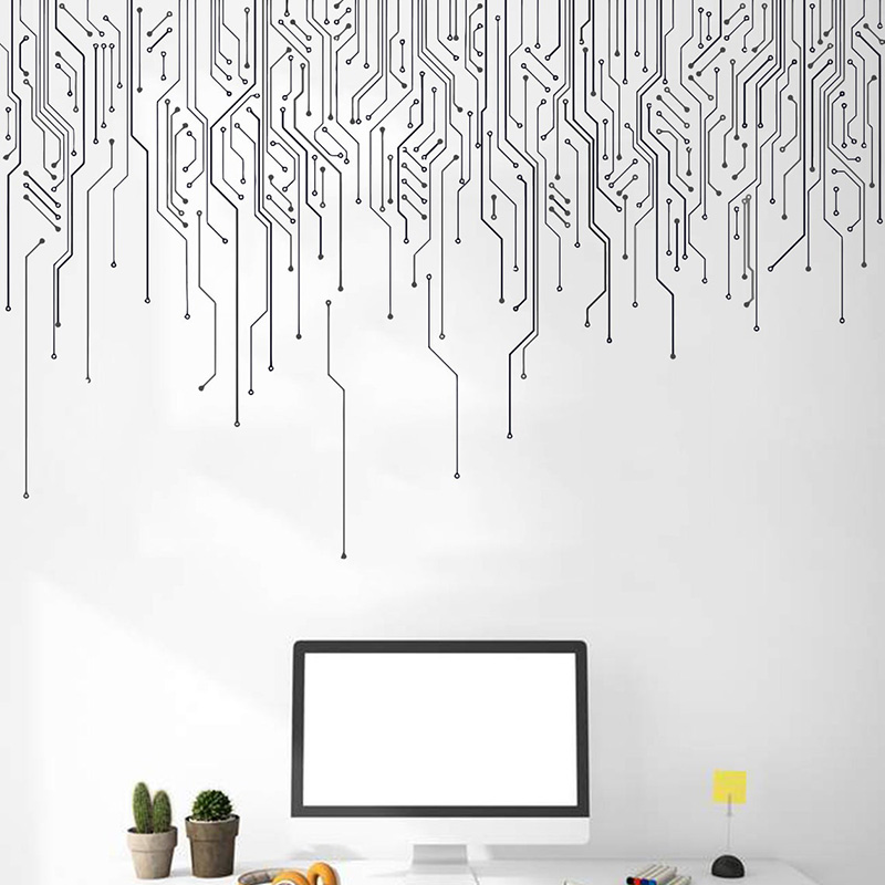 Office Technologies - Komputer IT Decor, naklejka ścienna na